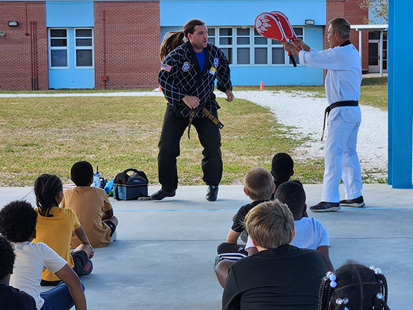 Ridgecrest Elementary enjoyed a visit from a champion Tae Kwon Do martial artist during the Great American Teach-In.